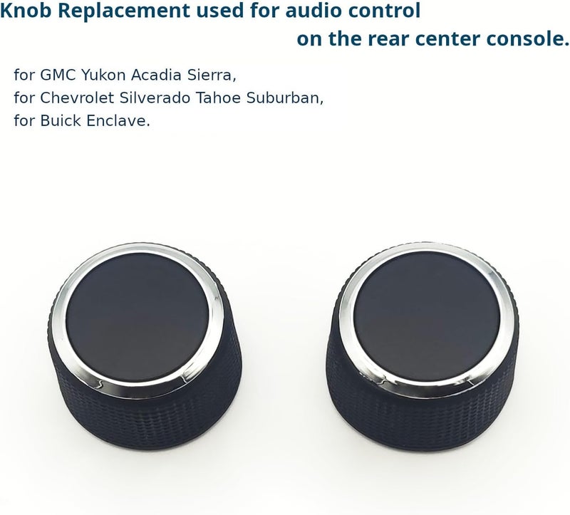 AtticZone AC Dash Button Repair Kit Stickers, Radio Volume Control Knob Compatible with GM GMC Yukon Acadia Sierra, Chevrolet Silverado Tahoe Suburban 2006-2014, 2Pcs - Image 3